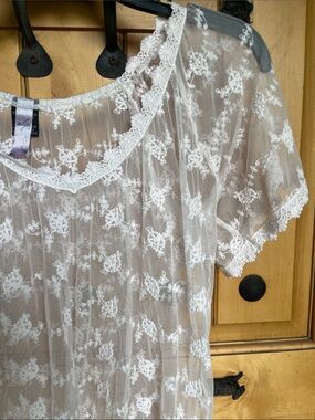 Alya Ivory Sheer Floral Lace Top